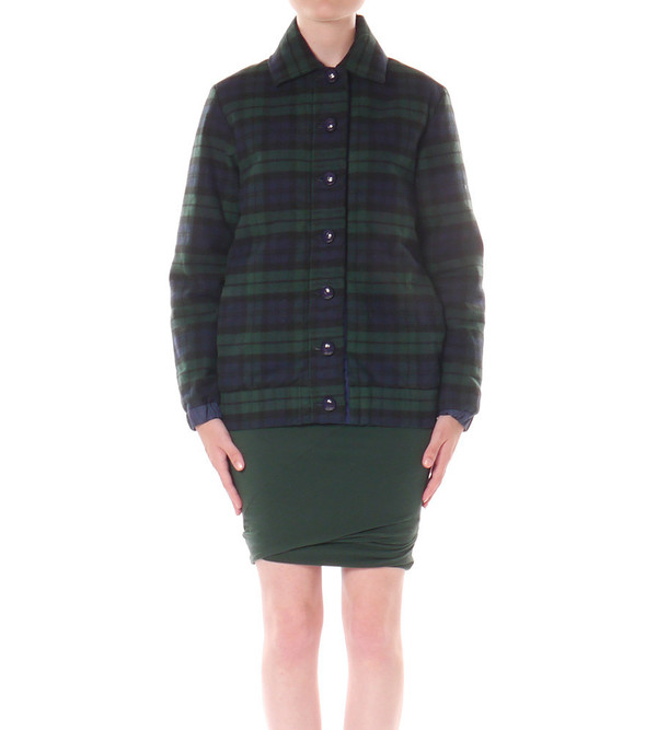 Sacai Luck Plaid Faux Down Filled Coat Sacai Luck Plaid Faux Down Filled Coat