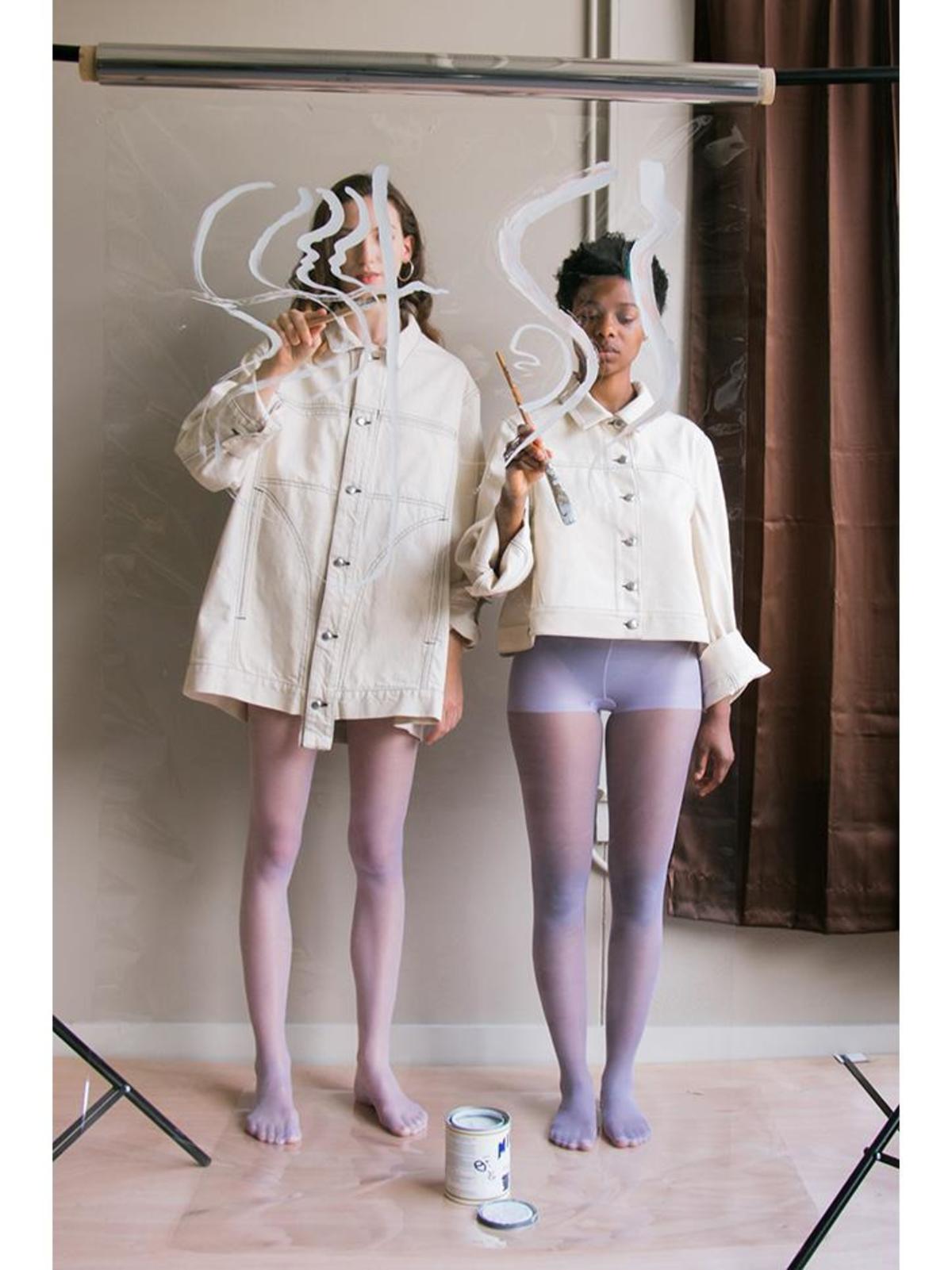 eckhaus latta cropped denim jacket