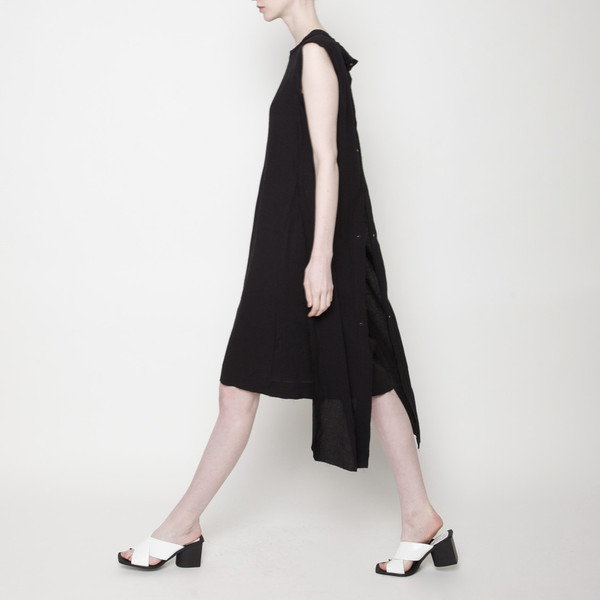 Solid Frayed Edge Dress PF15 - Black Solid Frayed Edge Dress PF15 - Black
