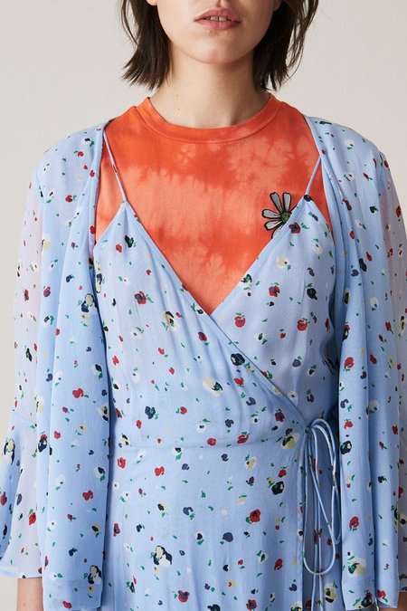 Ganni Serenity Blue Buy Ganni Blue Serenity-Blue Dainty Georgette Dress For  Women