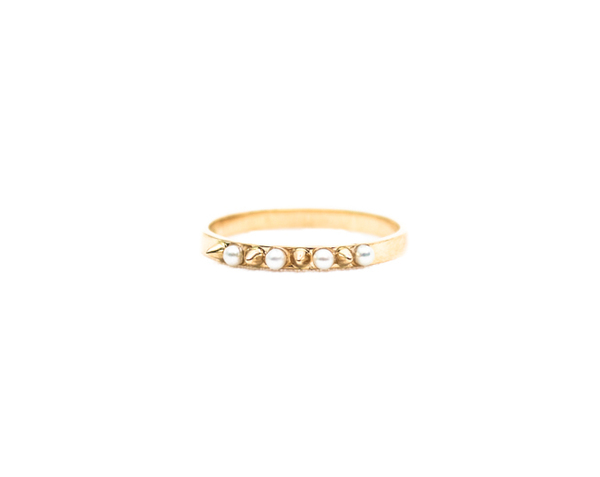 E.M. Gold Spike and Pearl Ring E.M. Gold Spike and Pearl Ring