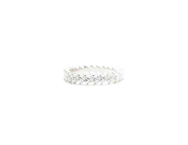 E.M. Silver Crown Eternity Band with Clear Stones E.M. Silver Crown Eternity Band with Clear Stones