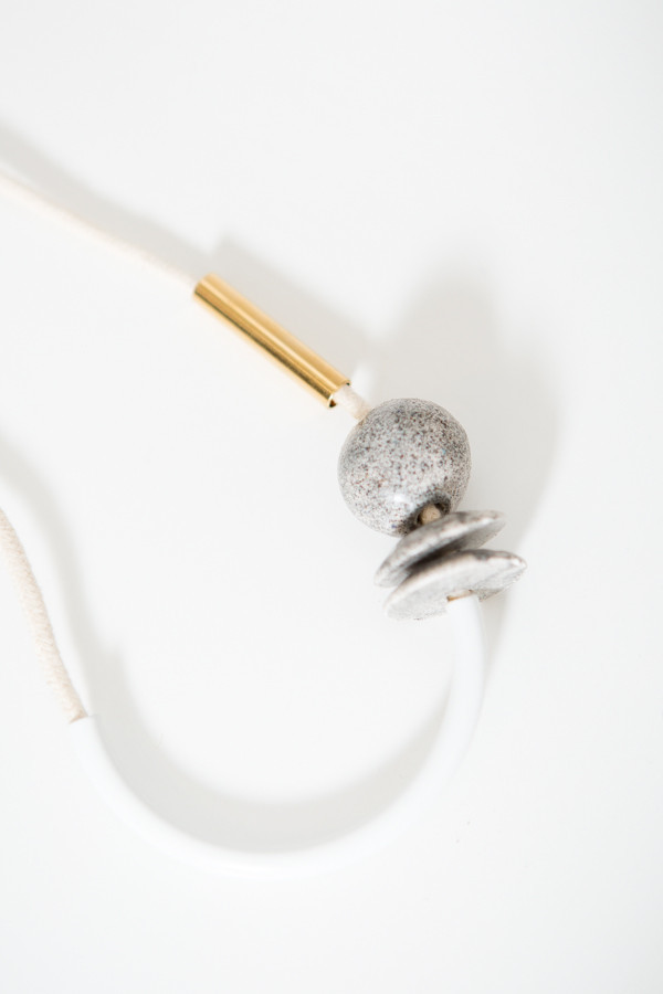 Chock a Block White Gold Ceramic Necklace Chock a Block White Gold Ceramic Necklace