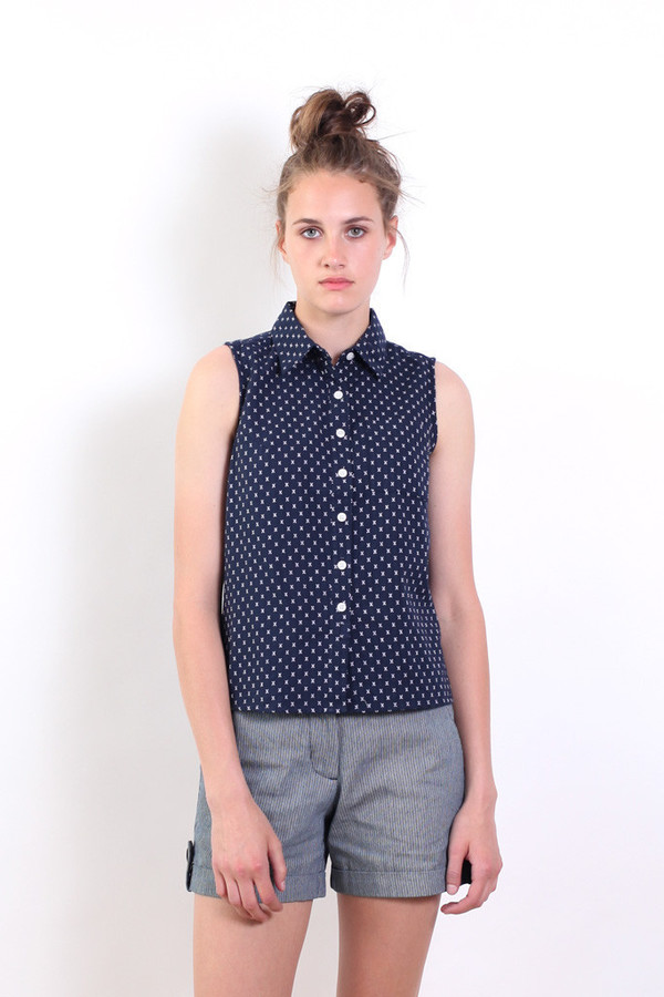 Bridge & Burn Hawley Navy Crosshatch Button-Up Bridge & Burn Hawley Navy Crosshatch Button-Up