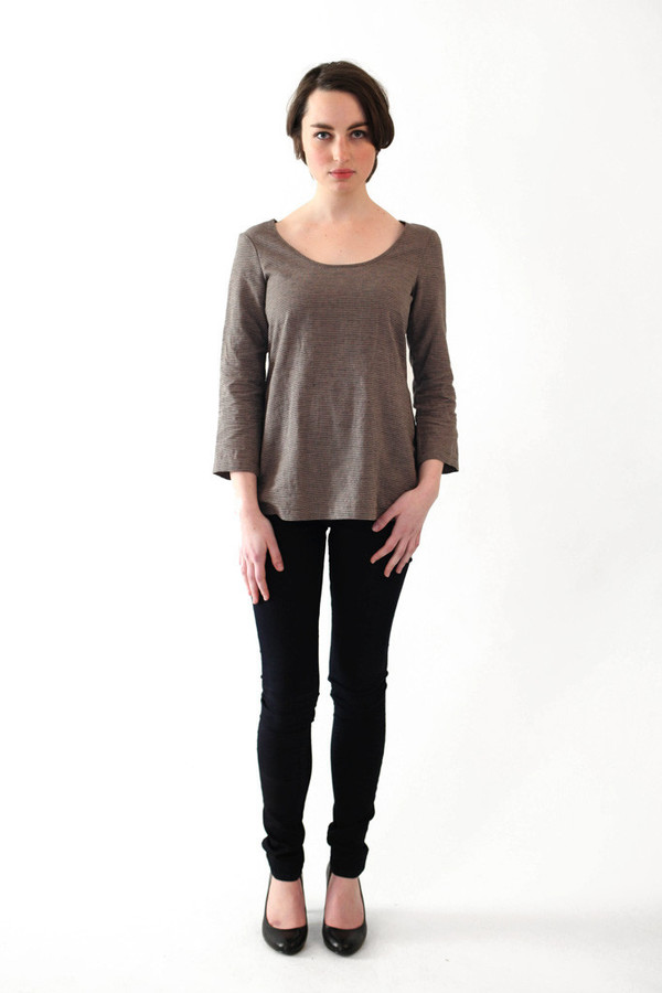 Bridge & Burn Wren Linen Stripe Scoop Neck Top Bridge & Burn Wren Linen Stripe Scoop Neck Top