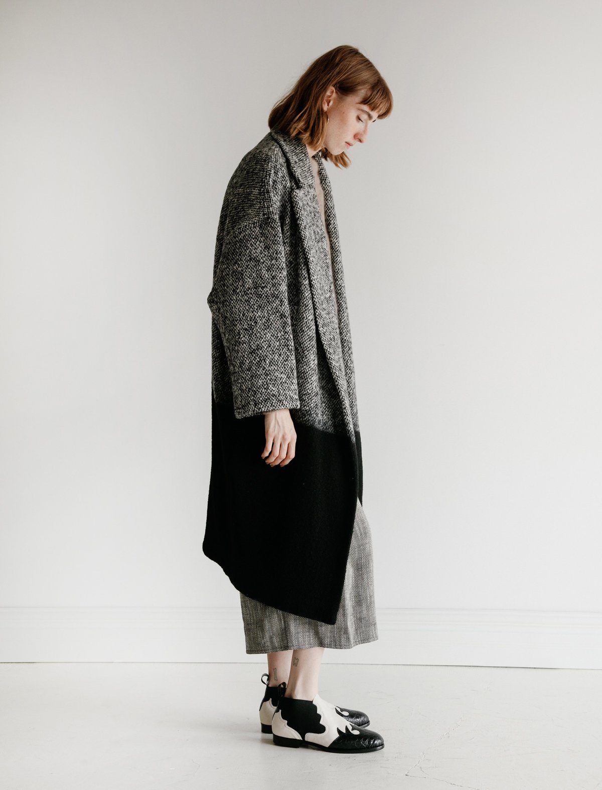 oversized herringbone coat
