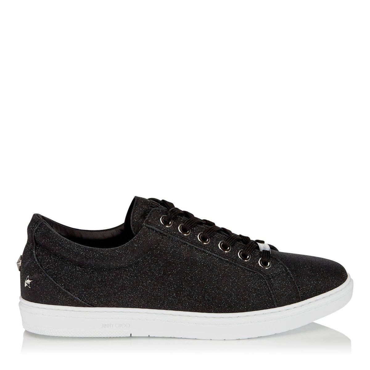 black leather low top trainers