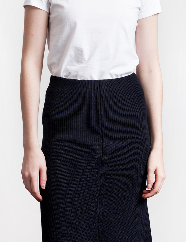 Lemaire Flared Rib Skirt Midnight Lemaire Flared Rib Skirt Midnight
