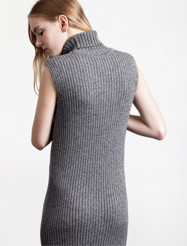 1205 Merchant Merino Rib Polo Dress Grey 1205 Merchant Merino Rib Polo Dress Grey