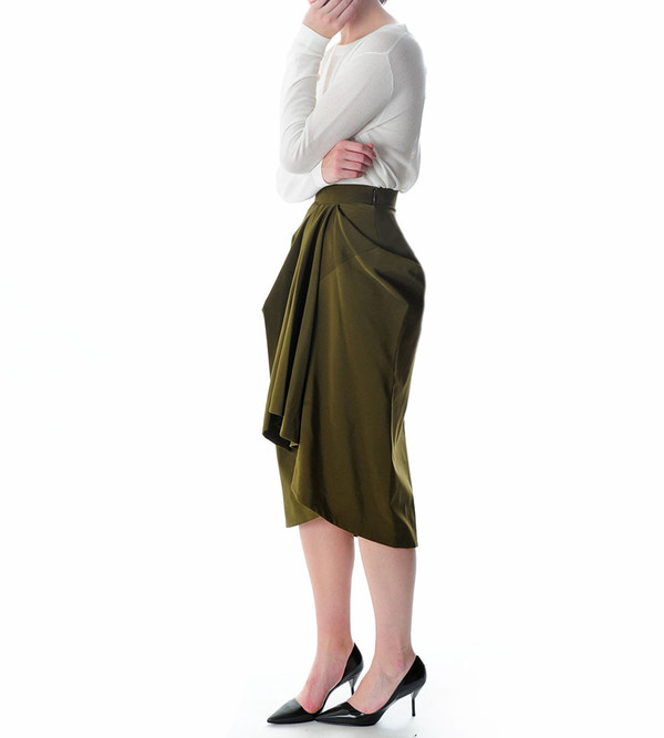 G.V.G.V. Poly Cady Draped Skirt G.V.G.V. Poly Cady Draped Skirt
