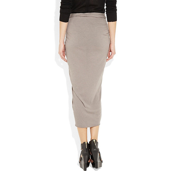 Taupe draped over the knee jersey skirt Taupe draped over the knee jersey skirt