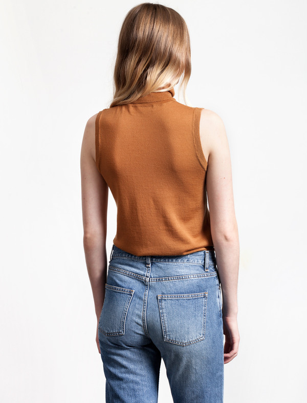 Organic by John Patrick Sleeveless Turtleneck Umber Organic by John Patrick Sleeveless Turtleneck Umber