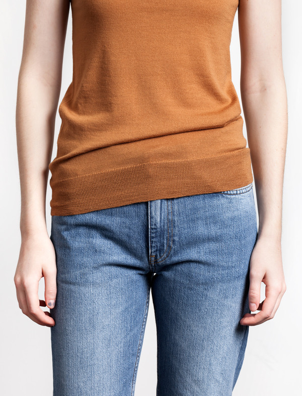 Organic by John Patrick Sleeveless Turtleneck Umber Organic by John Patrick Sleeveless Turtleneck Umber
