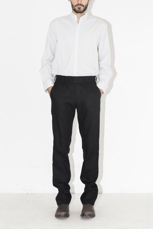 Men's Assembly New York Black Linen Elastic Pant Men's Assembly New York Black Linen Elastic Pant