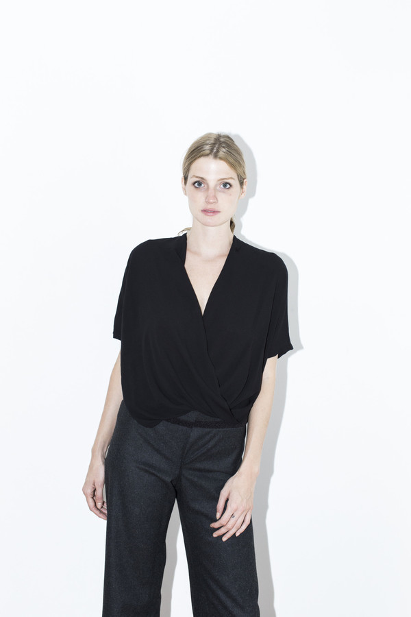 Assembly New York Black Rayon Twist Top Assembly New York Black Rayon Twist Top