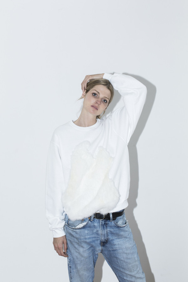 Assembly New York White Fur Sweatshirt Assembly New York White Fur Sweatshirt