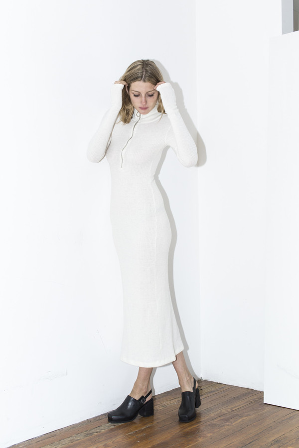 Assembly New York White Ribbed Maxi Dress Assembly New York White Ribbed Maxi Dress