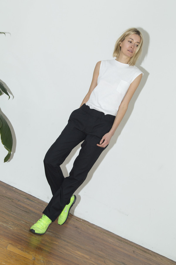 Black Cotton Gather Pant Black Cotton Gather Pant