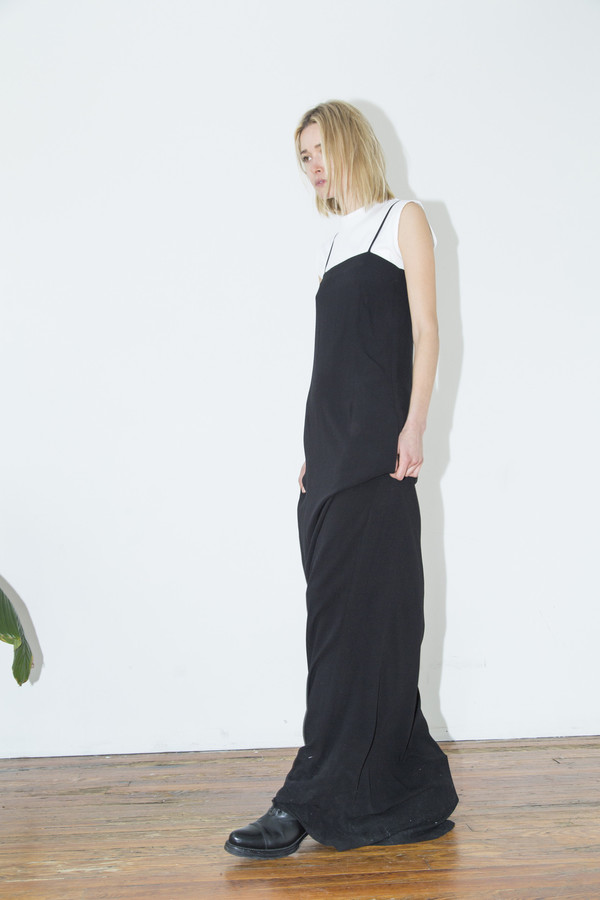 Assembly New York Black Rayon Maxi Cami Dress Assembly New York Black Rayon Maxi Cami Dress