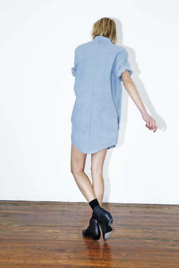 Assembly New York Chambray No Collar Dress Assembly New York Chambray No Collar Dress