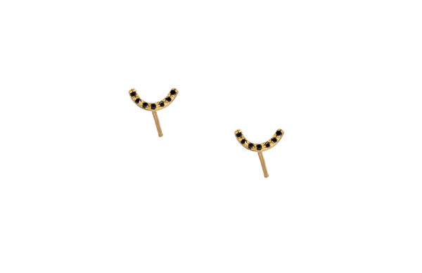 Wwake Gold Micropave Arc Earrings Wwake Gold Micropave Arc Earrings