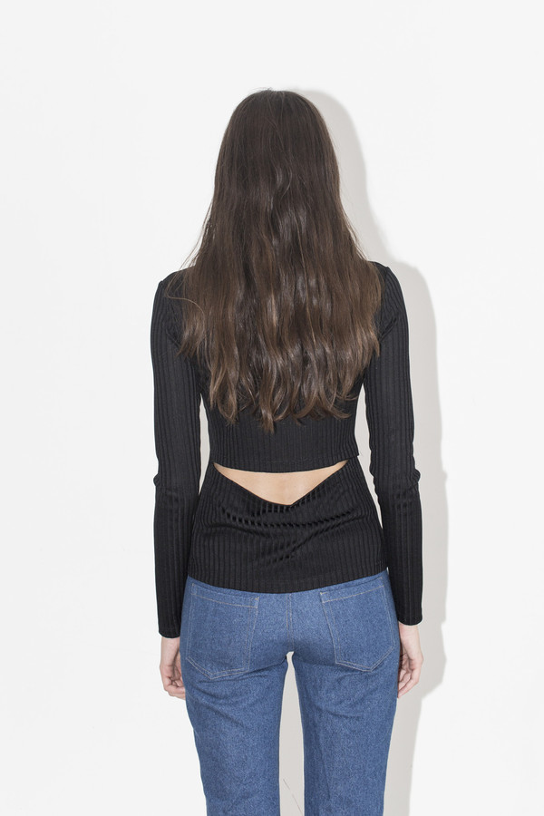 Sandy Liang Black Stevie Top Sandy Liang Black Stevie Top