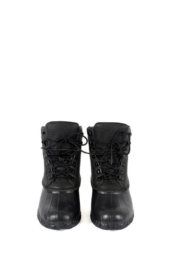 Unisex Sisii Black Leather Bean Boots Unisex Sisii Black Leather Bean Boots