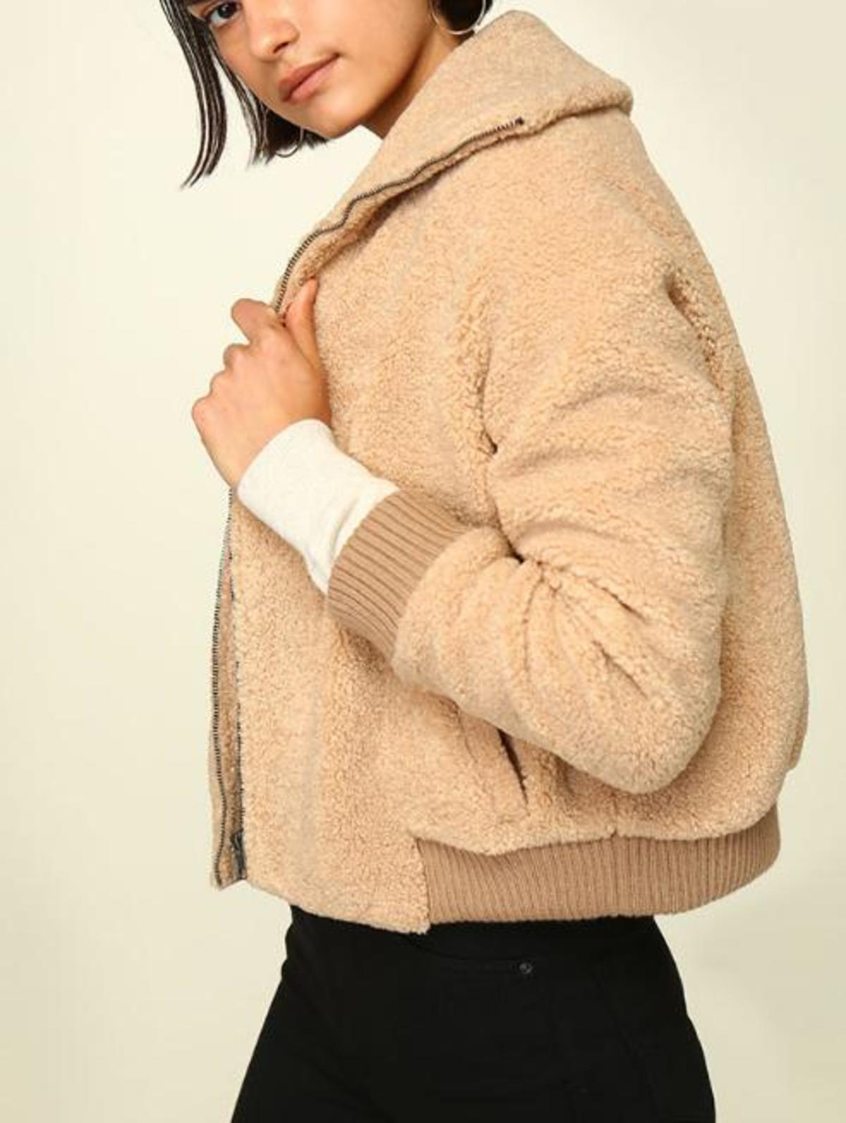 fuzzy beige jacket