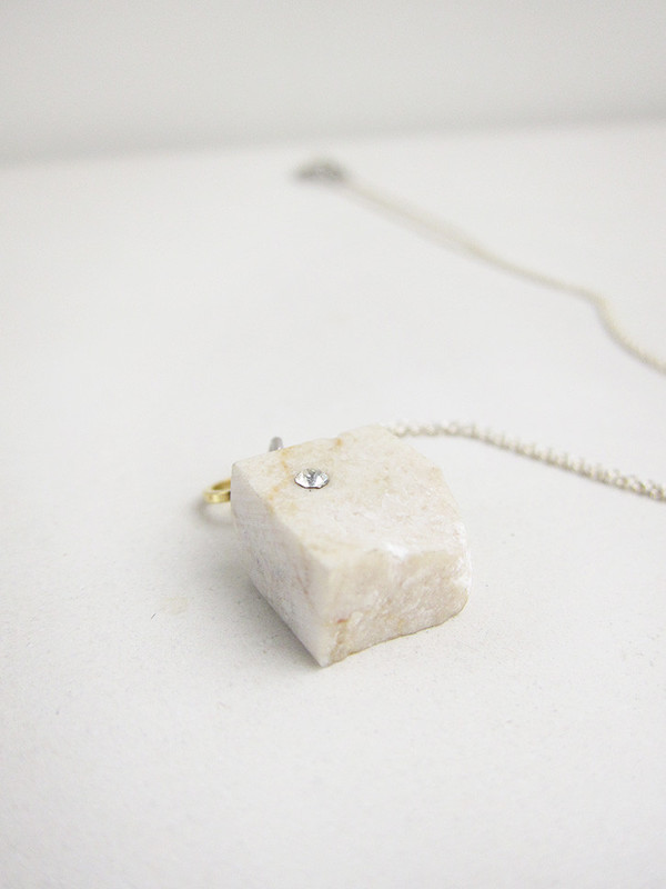 FAUX/real Tea Time Necklace, White Marble FAUX/real Tea Time Necklace, White Marble
