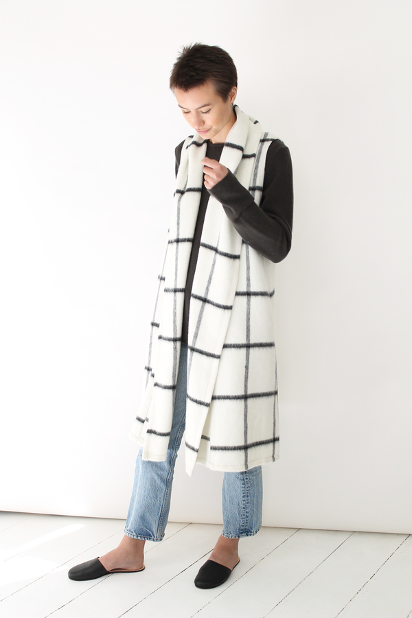 Atelier Delphine long vest coat | grid Atelier Delphine long vest coat | grid
