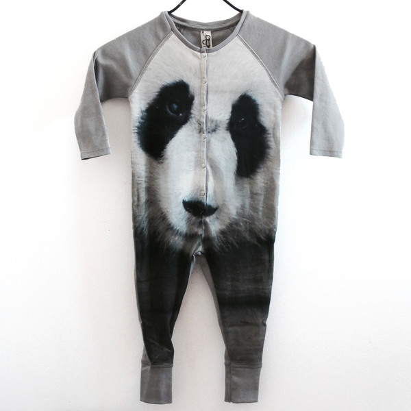 POPUPSHOP ONEPIECE RIB PANDA PRINT POPUPSHOP ONEPIECE RIB PANDA PRINT