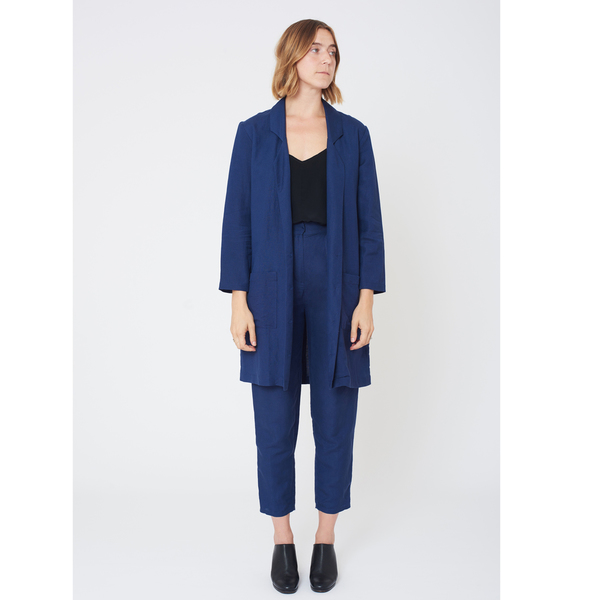 First Rite Mid Length Overcoat Lapis First Rite Mid Length Overcoat Lapis