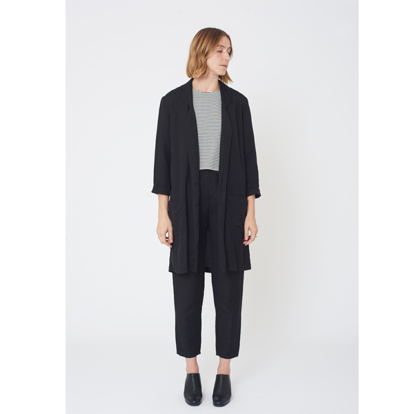 First Rite Mid Length Overcoat Black First Rite Mid Length Overcoat Black
