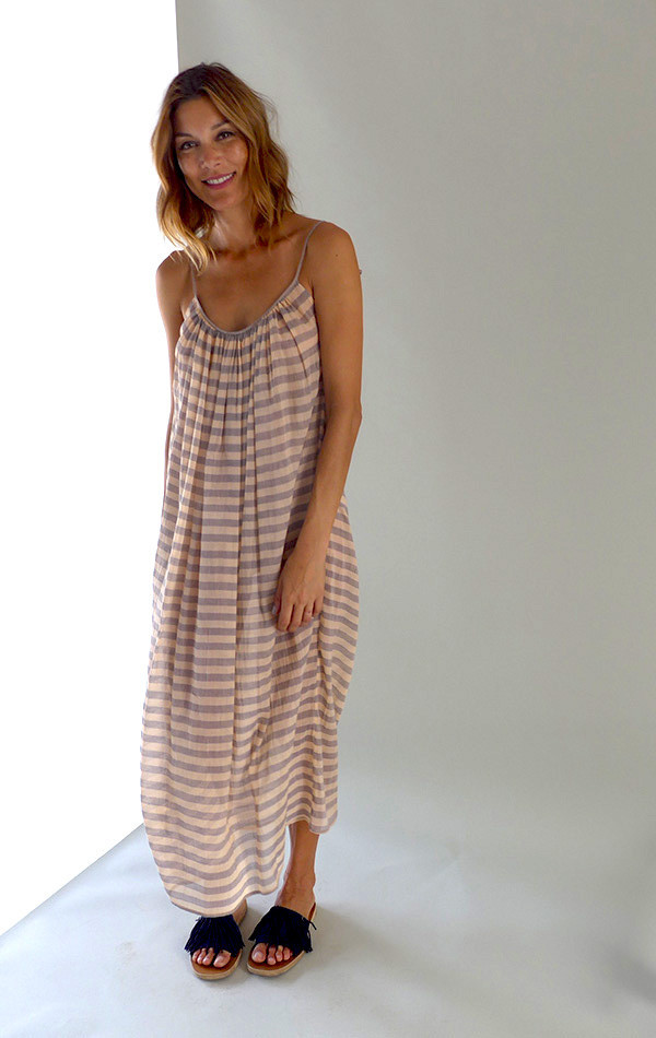 Two Striped Peach Dress Two Striped Peach Dress