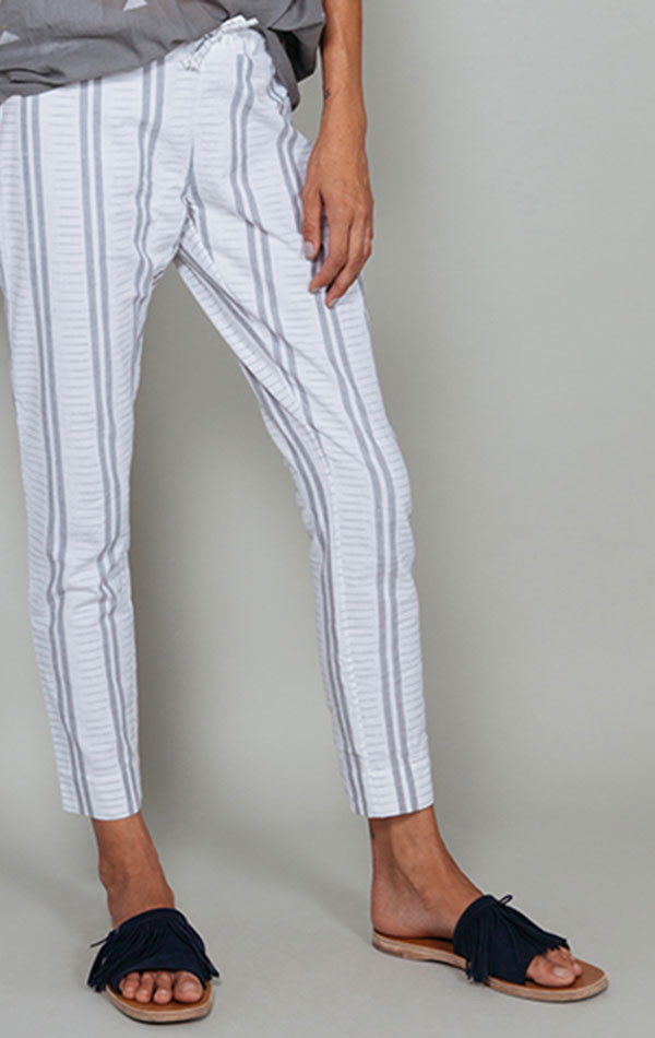 Two White and greige stripe Ikat pant Two White and greige stripe Ikat pant