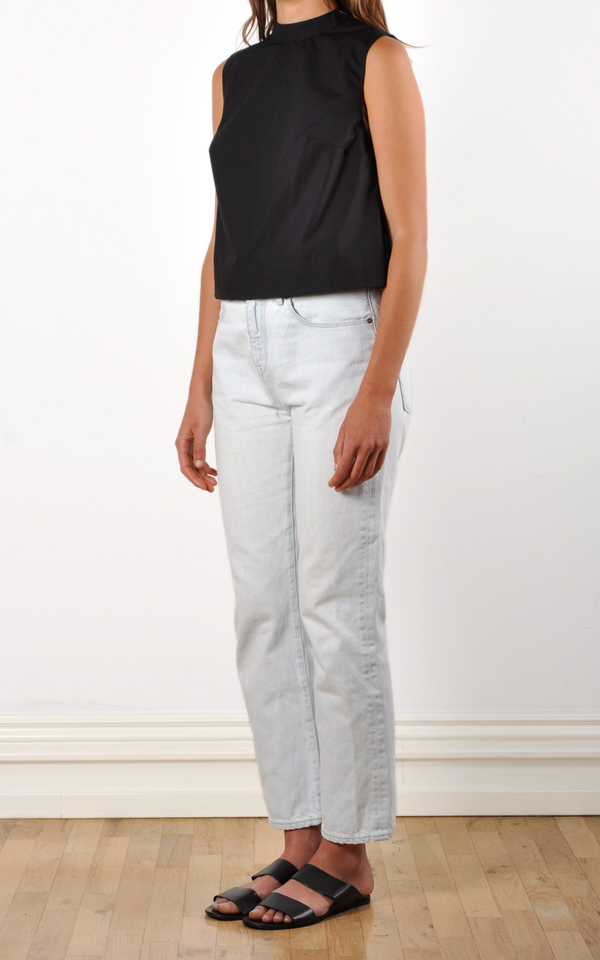 Waltz Mock Neck Sleeveless Top | Cotton Poplin Waltz Mock Neck Sleeveless Top | Cotton Poplin