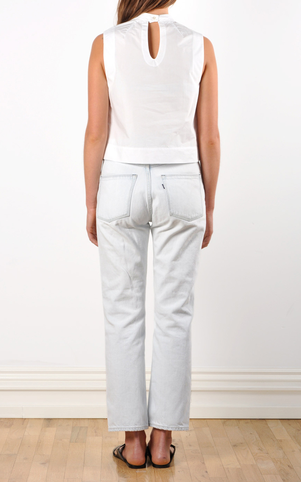 Waltz Mock Neck Sleeveless Top | Cotton Poplin Waltz Mock Neck Sleeveless Top | Cotton Poplin