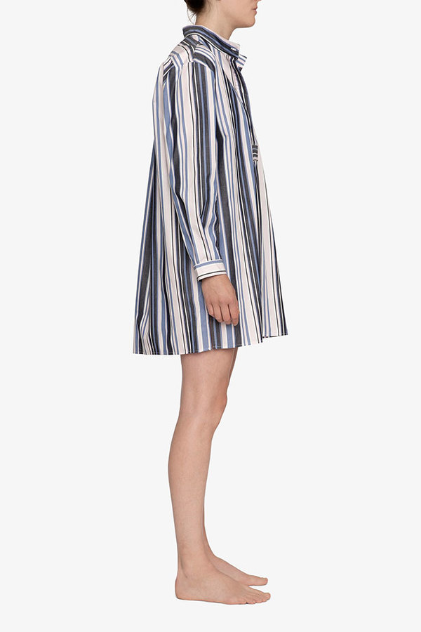 The Sleep Shirt Short Sleep Shirt Blue and Pink Stripe The Sleep Shirt Short Sleep Shirt Blue and Pink Stripe