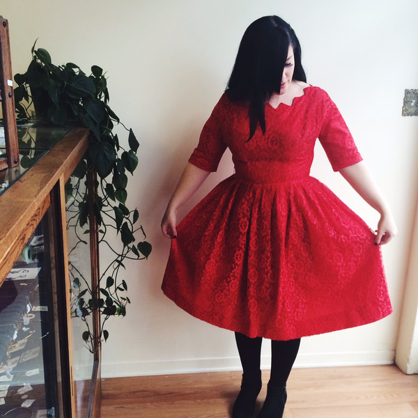 Steel Magnolias Vintage Red Lace Dress Steel Magnolias Vintage Red Lace Dress