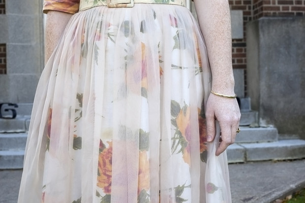 White Elephant Vintage Peach Floral Dress White Elephant Vintage Peach Floral Dress
