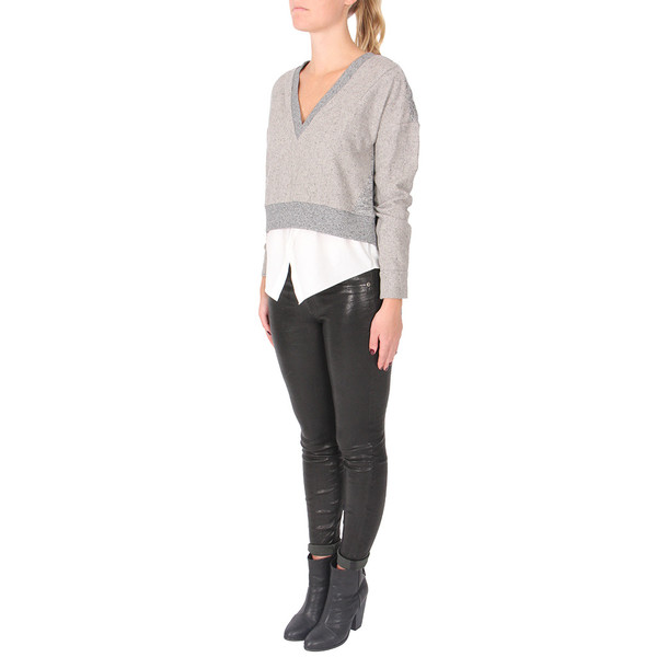 Derek Lam 10 Crosby 2-IN-1 SPECKLED V-NECK SWEATER TOP Derek Lam 10 Crosby 2-IN-1 SPECKLED V-NECK SWEATER TOP