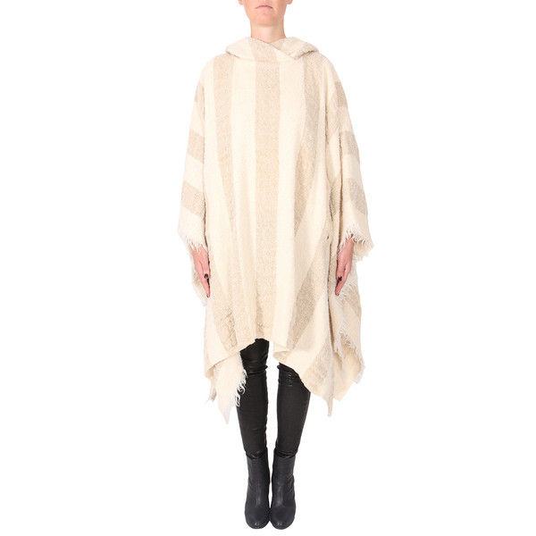 IRO AGNELA STRIPED HOODED PONCHO IRO AGNELA STRIPED HOODED PONCHO