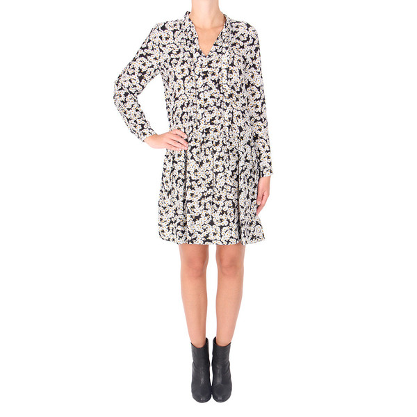 Sea Daisy Print Tied Pintuck Dress Sea Daisy Print Tied Pintuck Dress