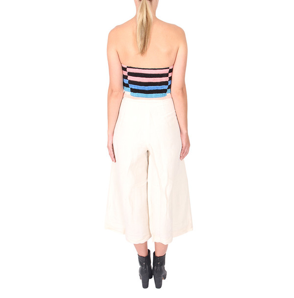 Mara Hoffman Linen Embroidered Strapless Jumpsuit Mara Hoffman Linen Embroidered Strapless Jumpsuit
