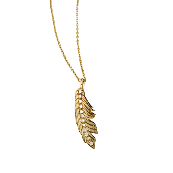 Manon Mini Pave Feather Pendant Manon Mini Pave Feather Pendant