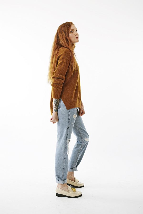 Nanushka Motta High Neck Buclé Sweater Nanushka Motta High Neck Buclé Sweater