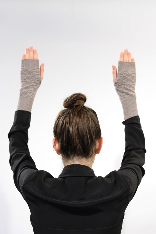 Micaela Greg Cream Fragment Fingerless Gloves Micaela Greg Cream Fragment Fingerless Gloves