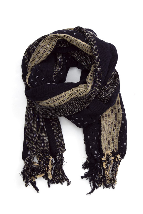 Kiriko Karu Ori Tan + Navy Dash Scarf Kiriko Karu Ori Tan + Navy Dash Scarf