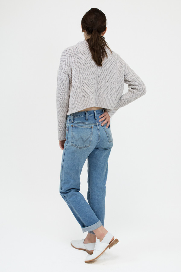 Micaela Greg Pale Silver Bevel Sweater Micaela Greg Pale Silver Bevel Sweater
