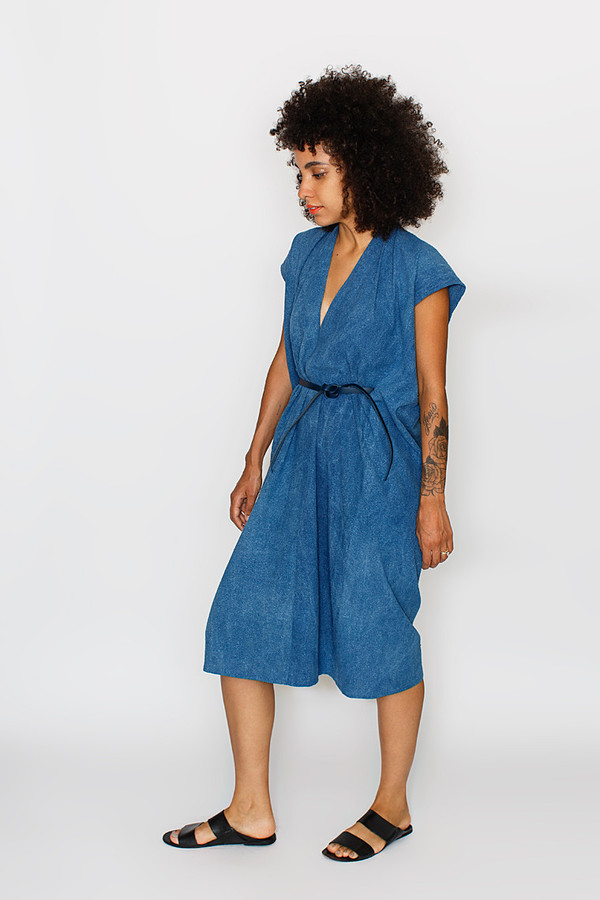 Miranda Bennett Indigo Tempest Dress - Silk Noil Miranda Bennett Indigo Tempest Dress - Silk Noil
